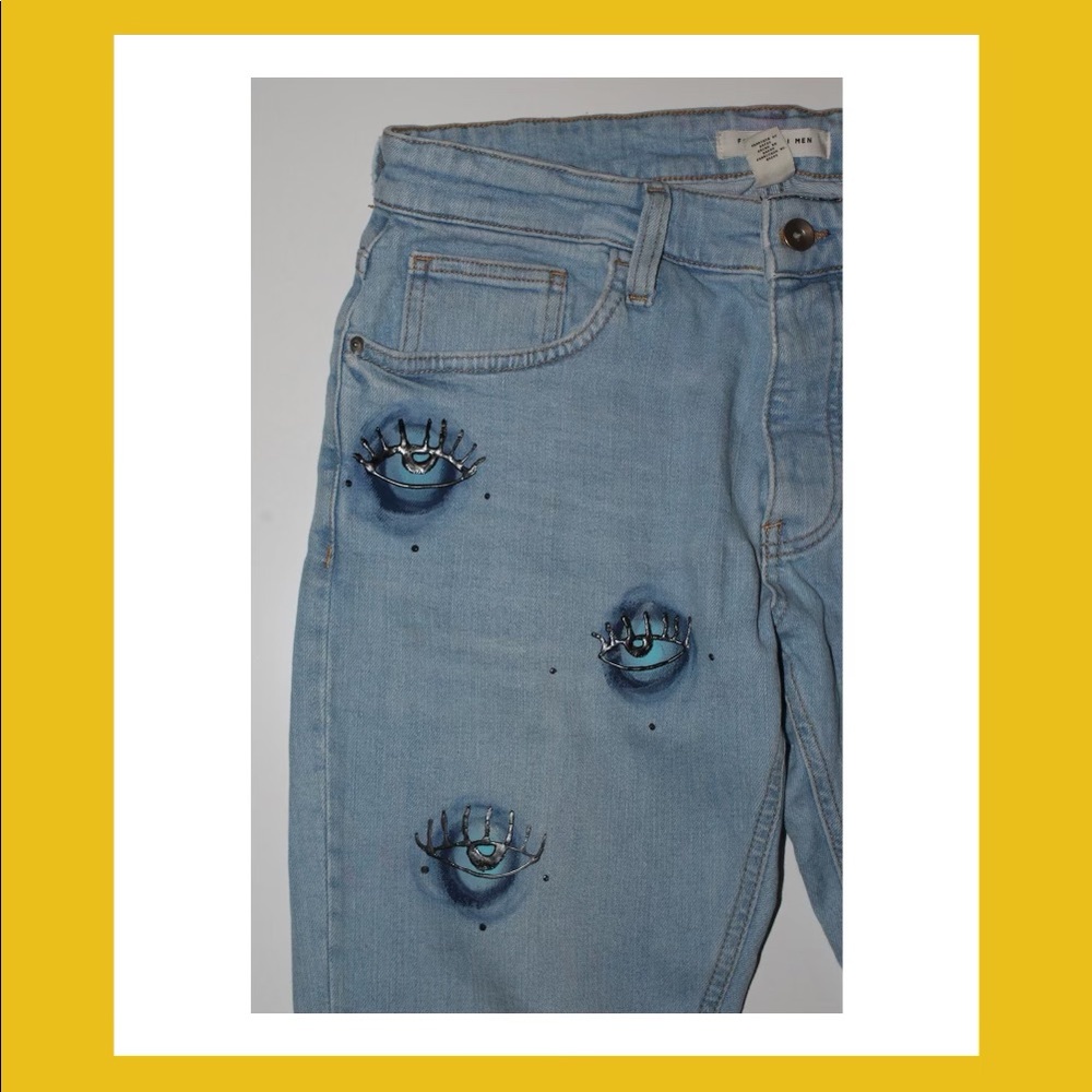 Hand painted Evil Eye Pants